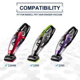 KEEPOW Filtro de vacío de repuesto para Bissell Pet Hair Eraser Hand Vac. 2284W 2390 2389 2390A, en comparación con la pieza # 1614212, 1614203 y 1614204, paquete de 2