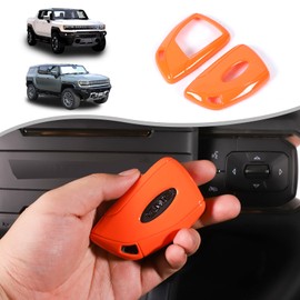 for Hummer EV Accessories Key Fob Cover Key Fob Cover Case Shell Compatible with Hummer EV SUV Pickup Truck 2022-2024 2025+ Key Fob Case Protector Smart Key Case (Orange Color)