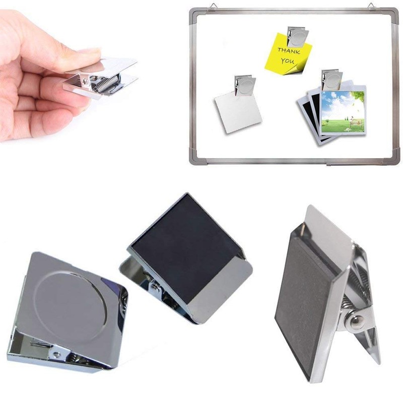 LHKJ Pack of 10 Magnetic Clips, Metal Fridge Magnetic Clips