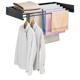 APEXCHASER Wall Mounted Clothes Drying Rack, Laundry Drying Rack Foldable, Towel Racks for Bathroom Balcony Laundry Room Wall Mounted, Collapsible Drying Rack for Clothing, 31.5", Black