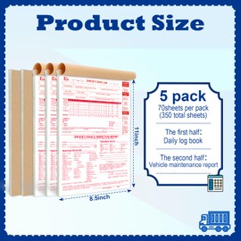 8.5x11inch 2-in-1 Driver Log Books for Truckers Dot Log Book Driver Vehicle Inspection Report Log Books with Detail Backup Truck Inspection Forms 2-Ply Carbonless for Drivers （Large Size) (1)