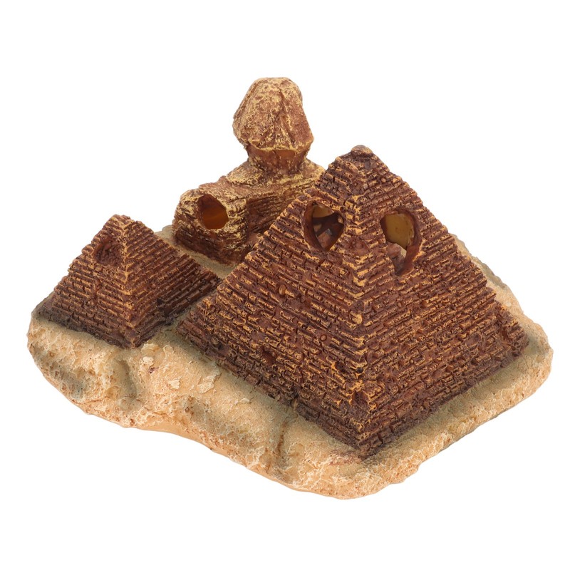Aquarium Pyramid Decor Realistic Safe Resin Fish Tank Pyramid Hiding