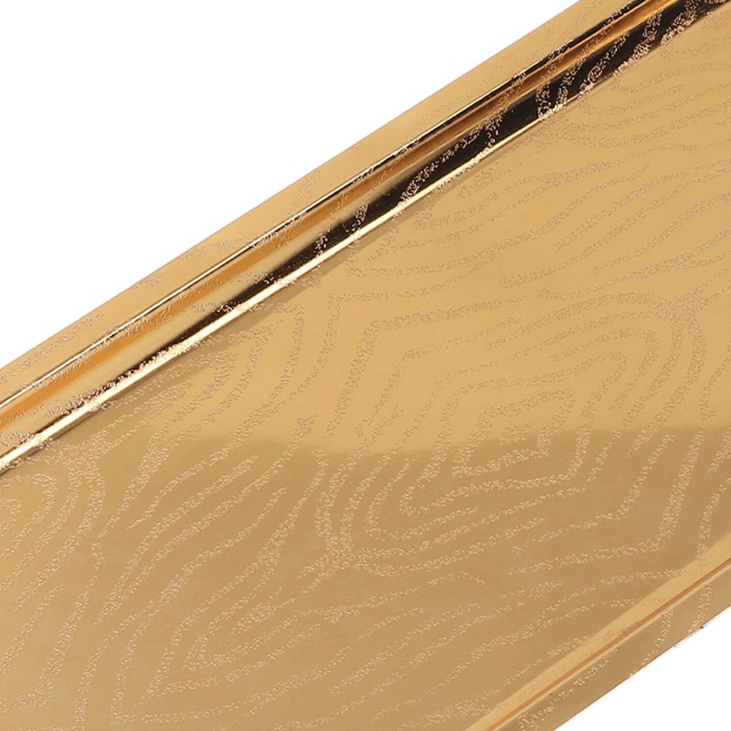 Serving Tray Gold Retro Light Luxury Oblong Water Cup Tea
