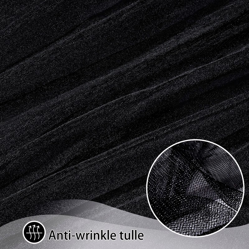 Black Tulle Tutu Table Skirts for Rectangle or Round Tables