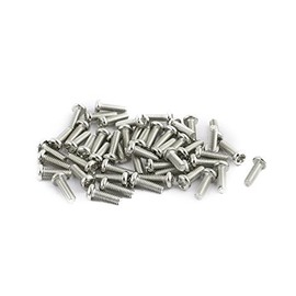 Sourcingmap 50pcs M2 x 6mm Stainless Steel Pan Head Phillips Machine Screws Bolts