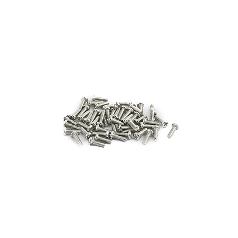 Sourcingmap 50pcs M2 x 6mm Stainless Steel Pan Head Phillips