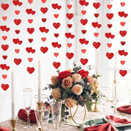 Red Heart Hanging Swirls Valentines Decorations Red Heart Streamers Party Hanging Decorations For Home Garden Engagement Anniversary Bridal Baby Shower Wedding