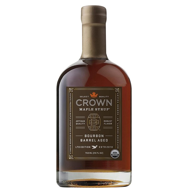 Crown Maple Bourbon Barrel Aged organic maple syrup 750ML (25 FL OZ)