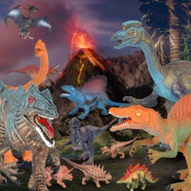 12 Pack Dinosaurs Toys for Kids 3-8, Realistic Looking Dinosaur Toys for Boys Girls, Large Plastic Dinosaur Figures Toys Educational Toys Set for Toddlers, Birthday Gift Stocking Stuffers