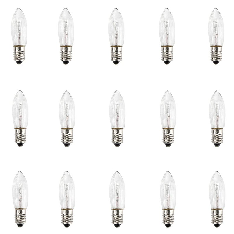 15 Pcs 3W 2700K Warmwhite Glass Bulbs Tapered Candles E10