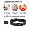 TOLOWOBK Gift for Men Leather Bracelet Men's with Letters Braided