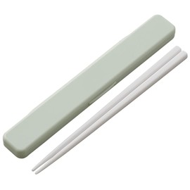 Skater ABC3AG-A Chopsticks & Chopsticks Case Set, 7.1 inches (18 cm), Antibacterial, Dull Green, Made in Japan