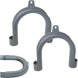 2Pcs Gray Plastic U-Shape Washing Machine Drain Hose Holder - Secure & Organize Drain Hose