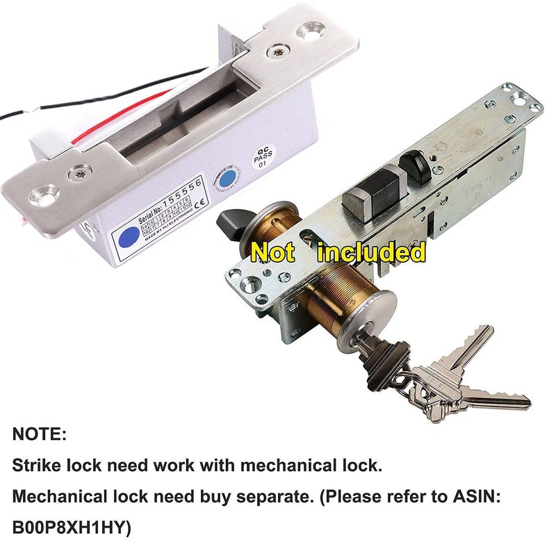 UHPPOTE ANSI Standard Heavy Duty Stainless Steel Finish Electric Strike