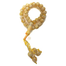 Muslim Tasbih 33 Prayer Bead Rosary AMN-312 Islam Praying Misbaha Beautiful Design 10 mm. Islamic Religion Subha Sibha Eid Ramadan Gift (Beige)