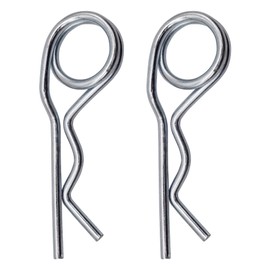 SKIR'CO (2 pcs) Zinc Plated Steel Spring Cotter Pins 5 mm, Double Ring R Clips, R Shaped Spring Cotter Pin