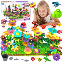 CORPER TOYS 282 Pcs DIY Flower Garden Building Toys Set for Girls Toddler STEM Toy Building Set for Kids Gift for Birthday Christmas