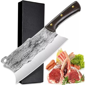 Unbranded Heavy Duty 8 inch Meat Cleaver Bone Chopper Knife Hand Forged Chef Butcher Knife