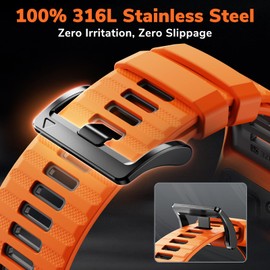 Quickfit 26mm Watch Bands Compatible with Garmin Fenix 8 51mm/7X/6X/5X, Sports Silicone Bands Compatible with Garmin Fenix 7X Pro/6X Pro/5X Plus/3/3HR/Descent Descent MK1/MK2i Smartwatches