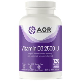 AOR AOR Vitamin D3 2500 IU, 120 Capsules C Enhances Calcium and Phosphorus Absorption C Helps Maintain Strong Bones and Teeth C Vitamin D for Adults C Derived from Natural Sources C Reliable and Balanced