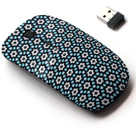CJCBROES 2.4G Wireless Mouse with Cute Pattern Design for All Laptops and Desktops with Nano Receiver - Vintage Retro