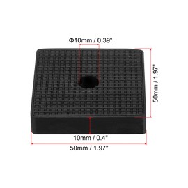 PATIKIL Rubber Anti-Vibration Pads, 8 Pcs Square Vibration Isolation Mats with Hole 1.97" x 1.97" x 0.4" for HVAC Air Conditioner Air Compressor Dryer, Black