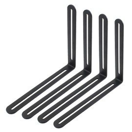 4 PCS Adjustable L-Shape Corner Brace, ULIFESTAR Heavy Duty Thicken Stainless Steel Joint Right Angle Brackets L Slotted Support Shelf Bracket for PC Case,Fixing Furniture-165x200x3mm/6.5x7.87x0.12''