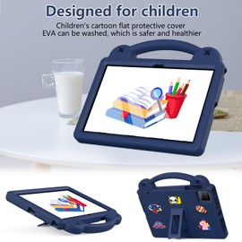 Kwamaz Kids Case for Tmobile Revvl Tab 5G Tablet Cover Case 10.36-inch 2023, with Stand Handle Dolls, Navy