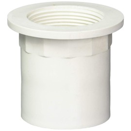 Westbrass 442P-2 1-1/2" NPMS Thread x 2-1/2" Straight Tub Drain Adapter with Slip Inlet, Sch 40 PVC White (2-Pack)