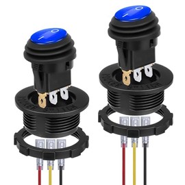 BFXM Round Rocker Switch, 12V Toggle Switch, Waterproof Lighted LED On/Off Switch for Car, Marine Toggle Switch, Automotive Power Switch, SPST 3 Pin