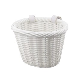 ZUKKA Bike Basket Woven Bike Basket for Adult Bikes Front/Kids Bike Handlebar with Adjustable Leather Straps Waterproof Storage Bicycle Basket, Multi-Colors (White-Mini)