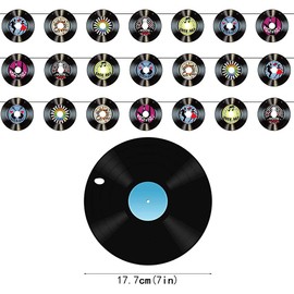 8 Pieces Vinyl Record Decoration Wall, Vinyl Record Wall Decoration, Retro Rock 'n' Roll Music Party Decorations, for Decoration of Bars, Cafés, Dessert Shops (Random 8 Types)