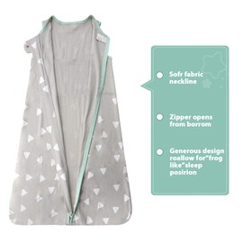 LAT LEE AND TOWN Baby Sleeping Bag 0.5 TOG 100% Cotton Baby Wearable Blanket Soft Sleeveless Unisex Toddlers Sleep Sack for Boys Girls 0-18 Months (6-18 Months Gray Geometry)