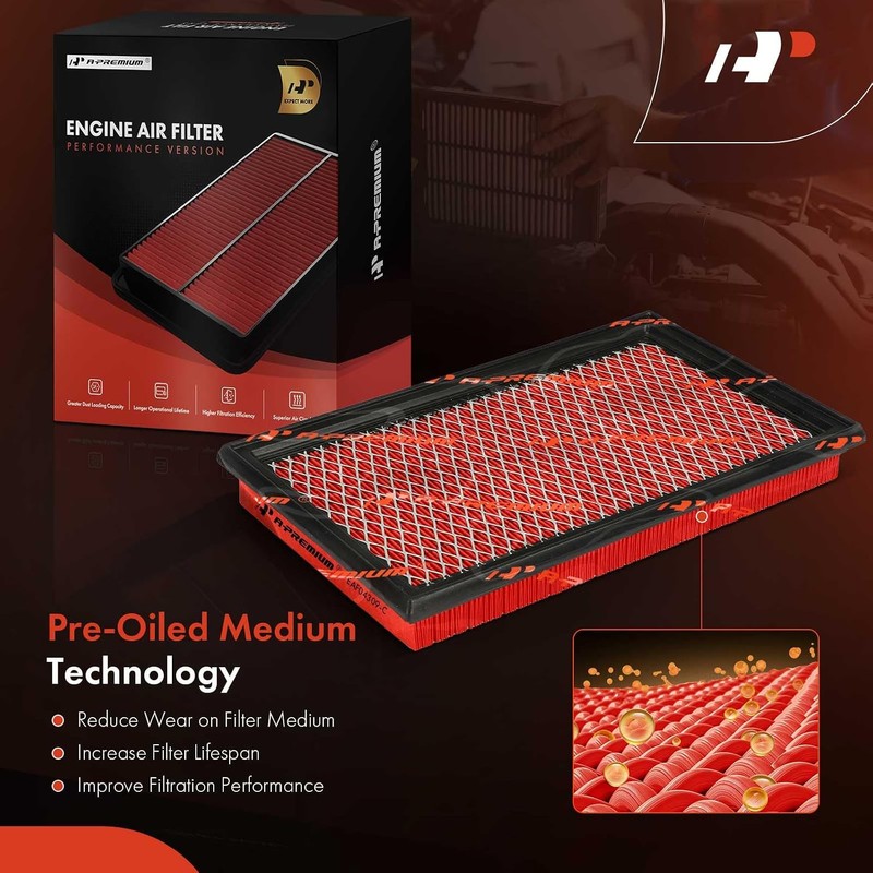 A-Premium Filtro Aire Motor Preengrasado Alto Rend Compatible con Infiniti