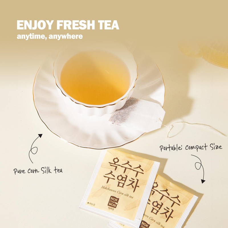 [Nokchawon] Premium Korean Corn Silk Tea (50 Bags) | Caffeine-Free