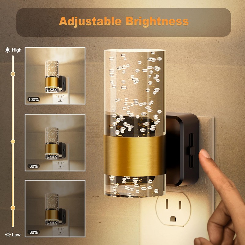 JandCase Night Light, Night Lights Plug into Wall,2 Pack 3000K