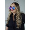 DIFF Lenox Black + Purple Mirror, Designer Oversized Aviator Sunglasses