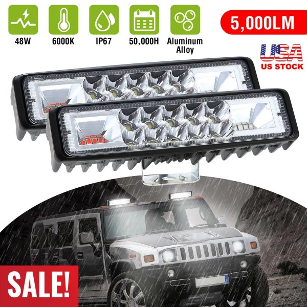 iMounTEK 48W 5000lm LED Light Bar IP67 Fog Light Spot