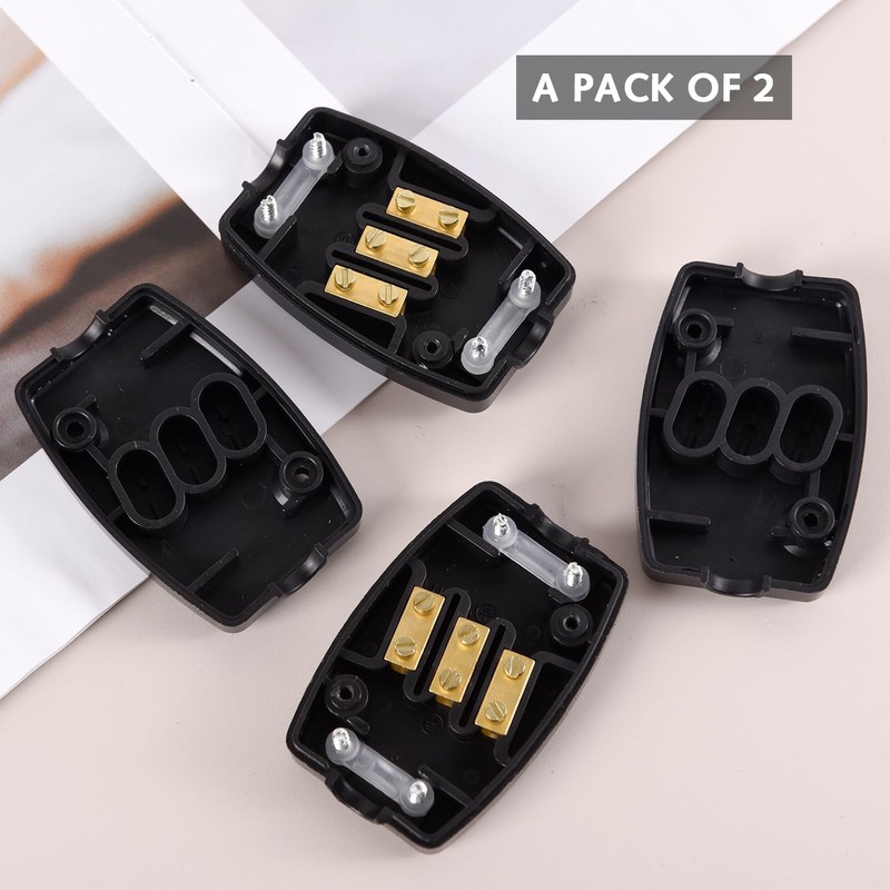 2 x 3 Terminal Electrical Junction Box Flex Connector, Black