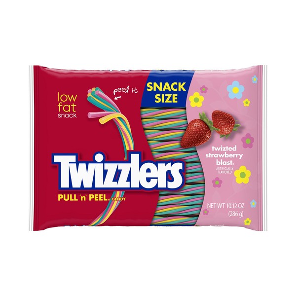 TWIZZLERS PULL 'N' PEEL Easter Snack Size Candy, TWIZTED Strawberry