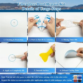 VIKEYTIM Marine Fiberglass Repair Kit (Color Match), 3.5oz/100g Gel Coat Color Match
