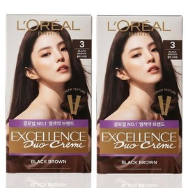 로레알파리 L'Oreal Paris Excellence Duo Cream 3 Black Brown 2 / 로레알파리 엑셀랑스 듀오크림 3블랙브라운 2개