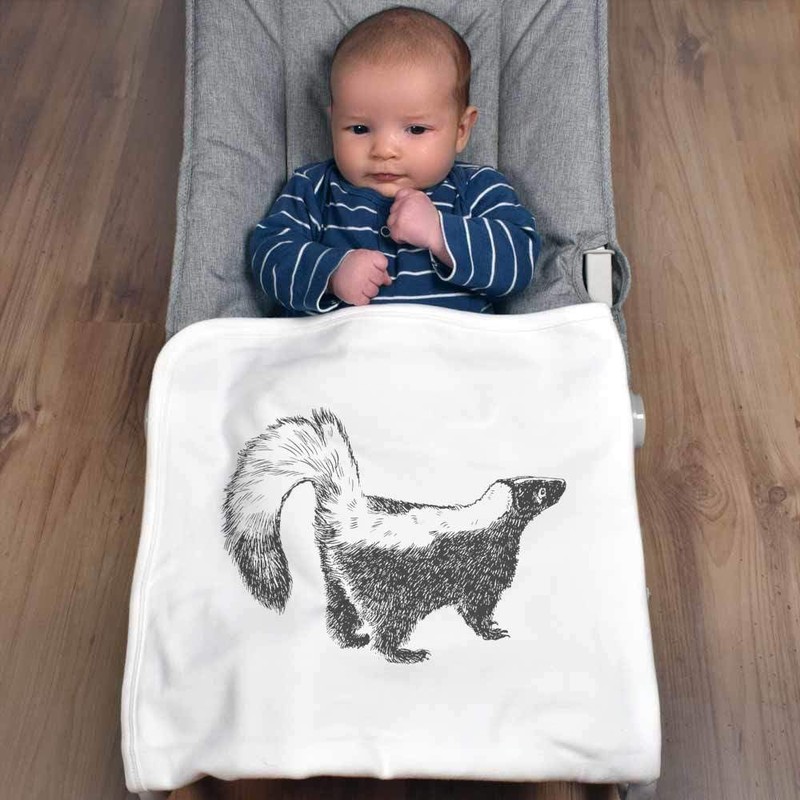 Azeeda 'Beautiful Skunk' Cotton Baby Blanket/Shawl (BY00038474)