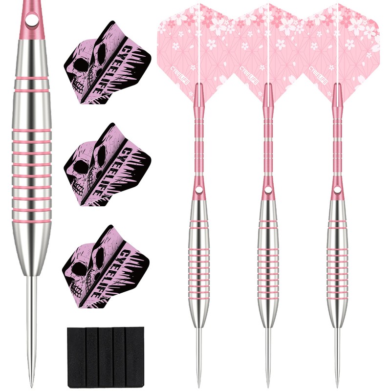 CyeeLife Steel Tip Darts Set, Metal Darts Set 20 Grams