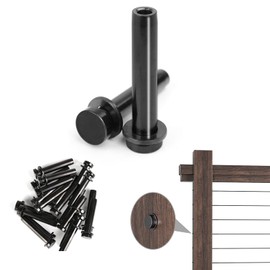 Muzata 20 Pack 1/8" Black Invisible Cable Railing Stemball Swage Dead End Terminal for Wood Post T316 Stainless Steel Deck Cable Railing Kit Hardware End Fitting CR24