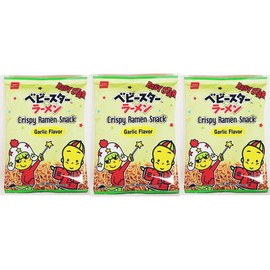 Crispy Ramen Snack,Garlic Flavor,2.46 Oz,3 Packs