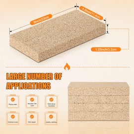 Ripeng 30 Pcs Insulating Fire Brick 3200F Rated Wood Stove Fire Bricks for Fireplaces Blacksmith Forges Heat Oven Kilns Insulation Block for Metal Clay Firing, Jewelry Soldering (9 x 4.5 x 1.25 Inch)