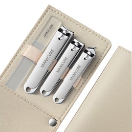 Moreplus 4 PCS Nail Clippers Set with Case,Sharp High-Carbon Steel Blades for Hard Nails,Portable Grooming Tool for Men & Women,Great Christmas Gift,Stocking Stuffers Idea