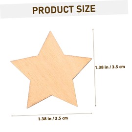 NUOBESTY 100 Pieces Unfinished Wooden Stars Craft Materials for Decoration to Mixed for Scrapbooking Children's Crafts Weddings and Birthday Parties
