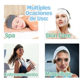 Banda Elástica Facial Universo en Linea 3 Pzas Velcro Sujeta Cabello Skincare                                                                         